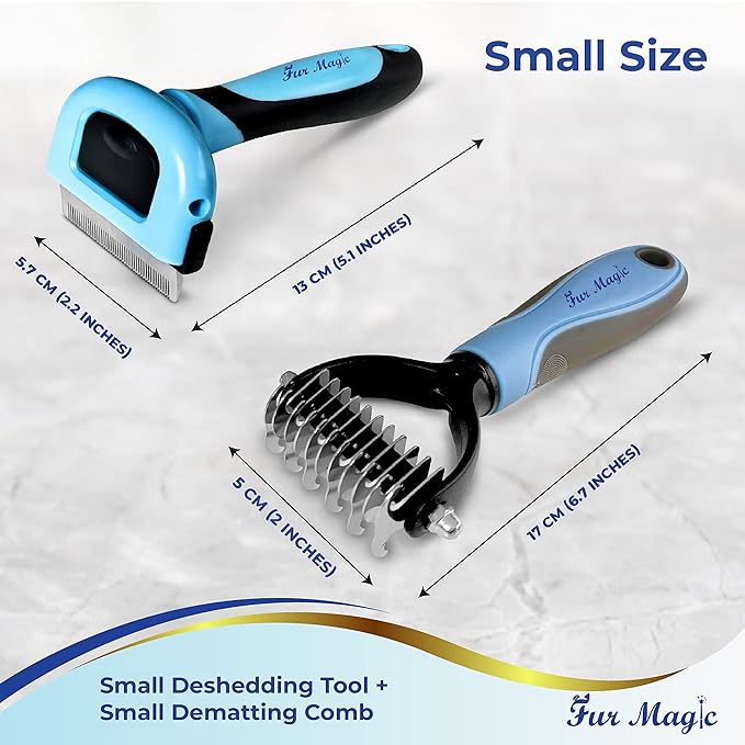 Large Deshedding Tool &amp; Dematting Comb – Grooming Brushes for Dogs, Cats, Horses – Reduce Shedding and Remove Knots, Mats and Loose Undercoat