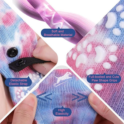 EXPAWLORER Anti Slip Dog Socks to Prevent Licking Paws, Dog Shoes for Hot Pavement, Dog Booties for Small Medium Large Senior Dogs, Traction Control Dog Boots &amp; Paw Protectors for Hardwood Floors