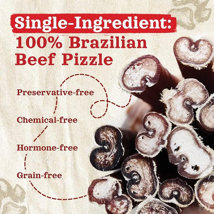 Natural Farm Odor-Free Thick Bully Sticks (6”, 5-Pack) All-Natural Long-Lasting Dog Chews, 100% Beef Pizzle, Grass-Fed, Grain-Free, Protein for Muscle Development &amp; Energy, Perfect for Medium Chewers