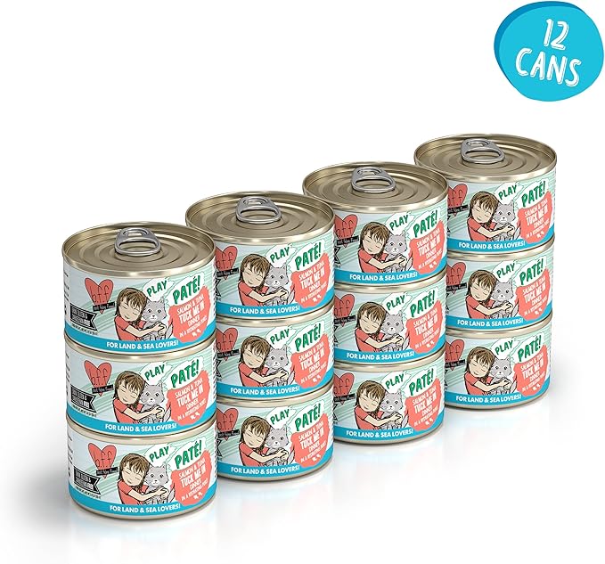 Weruva B.F.F. Play - Best Feline Friend Paté Lovers, Aw Yeah!, Salmon &amp; Tuna Tuck Me in with Salmon &amp; Tuna, 2.8oz Can (Pack of 12)