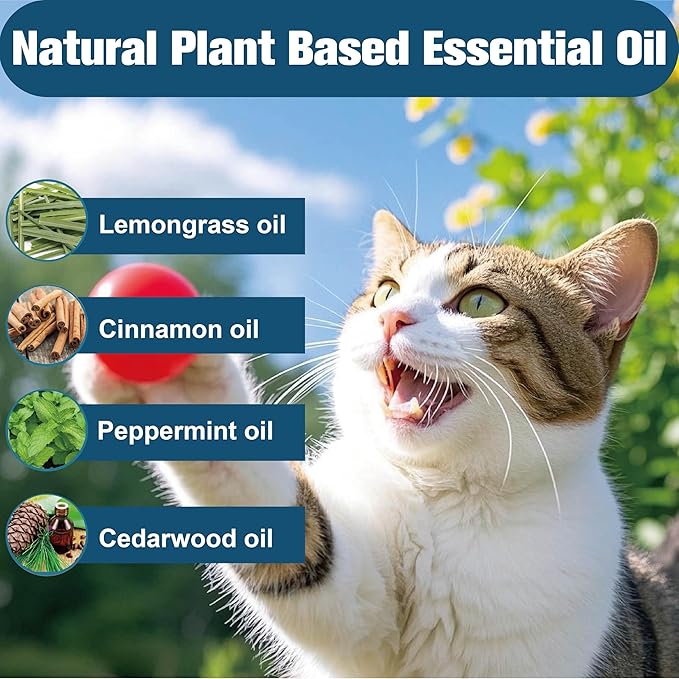 Flea Collar for Cats, Flea and Tick Collars for Kittens, Flea &amp; Tick Treatment Prevention, Natural Essential Oil, 2 Pack, 16 Months Protection, One Size Fits All, Waterproof