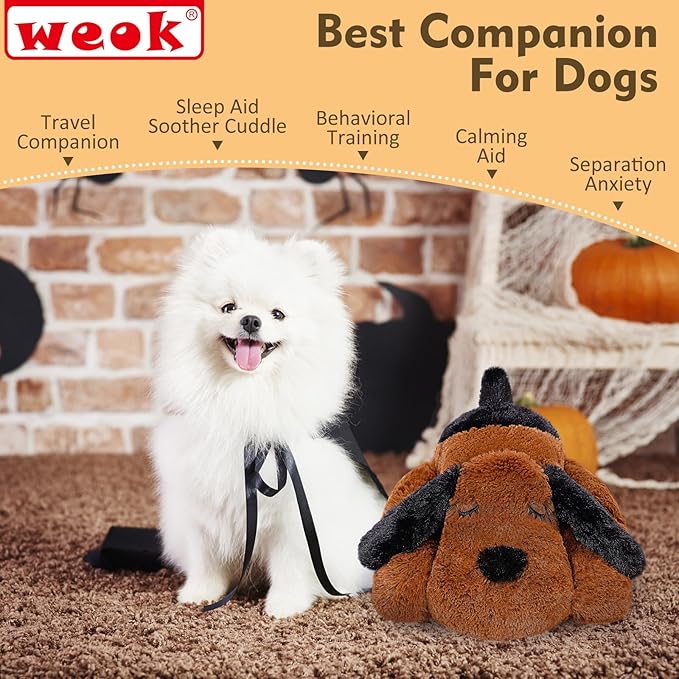 Heartbeat Puppy for Dogs, Heartbeat Helps for Dog Anxiety Relief and Calming Aid, Puppy Heartbeat Stuffed Animal Anxiety Calming Behavioral Aid Puppy Heartbeat Toy Sleep aid for Dogs Cats Pets