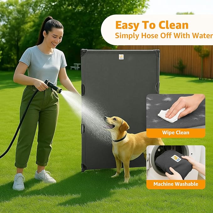 Canvas Elevated Dog Bed, Durable Chew Proof Outdoor Raised Pet Cot for Extra Large Dogs, Waterproof, Breathable, Portable, Washable, Easy Assembly, Sturdy Frame for Camping &amp; Travel, Dark Grey