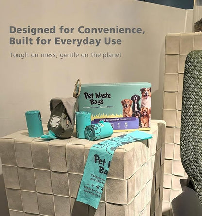 100% Compostable Dog Poop Bags, 270Count Value Pack, BPI Certified, Biodegradable Leakproof Thick Poop Bags for Dogs with Dispenser, Plant-Based, ASTM D6400 &amp; EN 13432 Compliant Pet Waste Bag