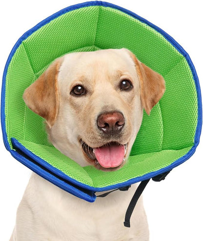 Dog Cone Collar L, Soft Cones for Large Medium Small Dogs,Adjustable Dog Cone Alternative to Stop Licking, Comfy Elizabethan Collar for After Surgery Wound Healing &amp; Hot Spots Blue