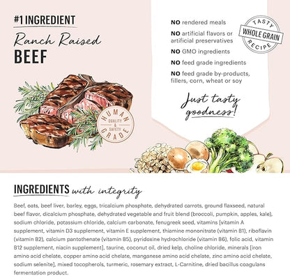 The Honest Kitchen Whole Food Clusters Whole Grain Beef &amp; Oat Dry Dog Food, 5 lb Bag