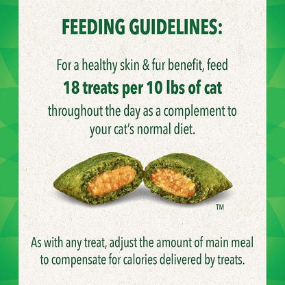 Greenies Feline Smartbites Skin &amp; Fur Crunchy and Soft Natural Cat Treats, Salmon Flavor, 4.6 oz. Pack (Pack of 2)