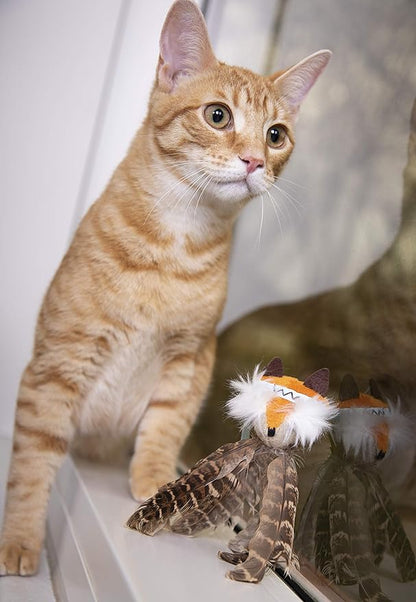 SmartyKat Toss-A-Fox Feather Toss &amp; Chase Cat Toy, Randomly Selected Color - Brown OR White, One Size