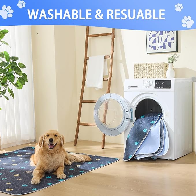 Aitmexcn Washable Puppy Dog Pee Pad, 2PCS 100% Waterproof Whelping Training Mat for Puppy/Senior Dog, Fast Drying Reusable Puppy Pads for Indoor, Outdoor and Car Travel- 18&