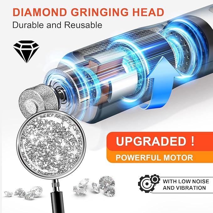 Dog Nail Grinder 7-Speed &amp; 360° LED Light, Professional Pet Nail Grinder for Dogs and Cats, Electric Dog Nail Trimmer Painless Paws Grooming &amp; Smoothing Tool for Large Medium Small Dogs Cats Pets