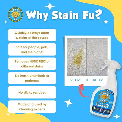 Pro Strength Carpet Odor &amp; Stain Remover Works Like Magic in a Bottle on Tough Urine Feces Vomit and Even red Wine Too! 24 fl.oz