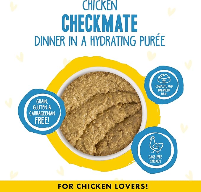 Weruva B.F.F. Play - Best Feline Friend Paté Lovers, Aw Yeah!, Chicken Checkmate with Chicken, 5.5oz Can (Pack of 8)