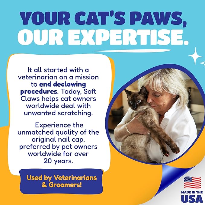 Soft Claws Cat Nail Caps for Large Cats – (40 Caps, The Games) - Made in USA - Veterinarian-Developed | Protects Furniture &amp; Skin - Easy to Apply, Long-Lasting Anti-Scratch Soft Cat Claw Covers