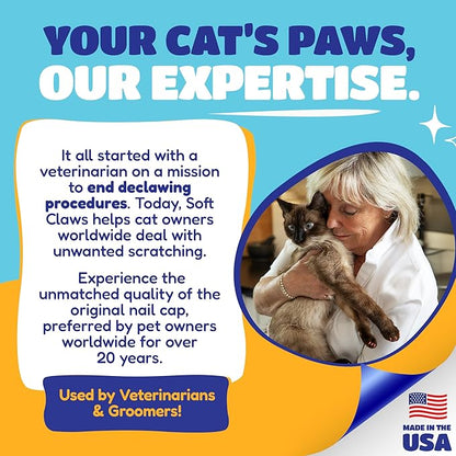 Soft Claws Cat Nail Caps for Large Cats – (40 Caps, Holiday - Green &amp; Red) - Veterinarian-Developed | Protects Furniture &amp; Skin - Easy to Apply, Long-Lasting Anti-Scratch Soft Cat Claw Covers
