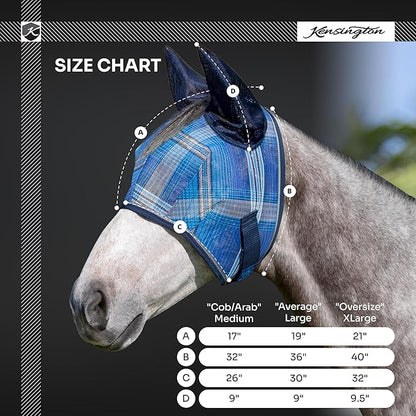 Kensington Signature Fly Mask w/Web Trim, Soft Mesh Ears &amp; Forelock Opening Size: L-Average Color: 2021 - Atlantis