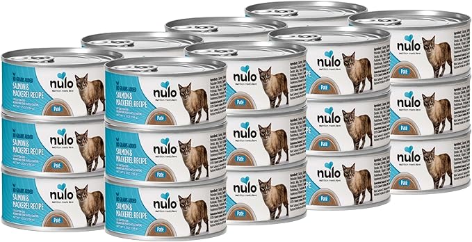 Nulo Salmon &amp; Mackerel Recipe Pate Wet Canned Cat Food, 5.5 Ounce (Pack of 24)