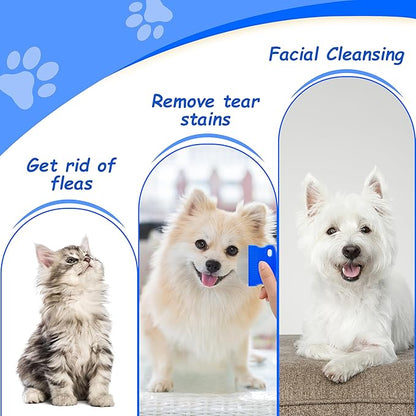 2 Pack Professional Eye Comb For Pets,Stainless Steel Tear Stain Remover For Cats &amp; Dogs,Gentle Round-Head Grooming Tool,Precisely Removes Stains, Dirt And Debris From The Eye Area