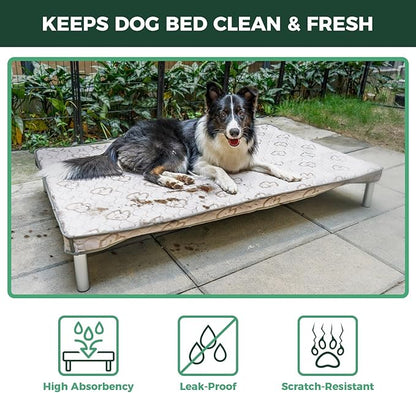 FXW TitanNest Chew-Proof Elevated Dog Bed, Raised Cot for Indoor/Outdoor/Camping Use, Durable &amp; Waterproof Cooling Pet Bed with Exclusive Cover for Extra Large Dogs, 56.0" L x 31.0" W x 7.3" H, Black