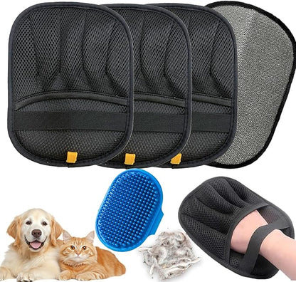 3 Packs Pet Hair Removal Glove,Pet Hair Remover for Cat &amp; Dog,New Upgraded Electrostatic Gloves Pet Hair,Reusable Electro Static Pet Hair Remover Electrostatic Gloves for Furniture,Couch (3 Packs)