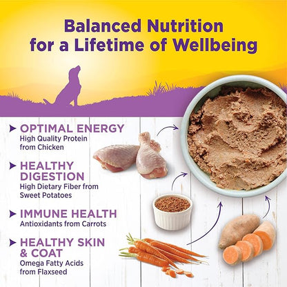 Wellness Complete Health Natural Wet Canned Dog Food, Age Advantage Chicken &amp; Sweet Potato, 12.5-Ounce Can (Pack of 12)