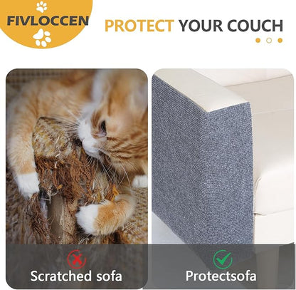 78.7"x15.8"Self-Adhesive Climbing Cat Scratch Protector Pads - Trimmable Furniture Guard for Sofa, Walls &amp; Floors, DIY Cat Tree/Tower/Bed, Replaceable Scratch-Resistant Mats (Light Gray)