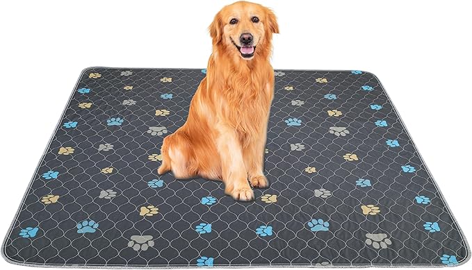 Aitmexcn Washable Puppy Dog Pee Pad, 2PCS 100% Waterproof Whelping Training Mat for Puppy/Senior Dog, Fast Drying Reusable Puppy Pads for Indoor, Outdoor and Car Travel- 48&
