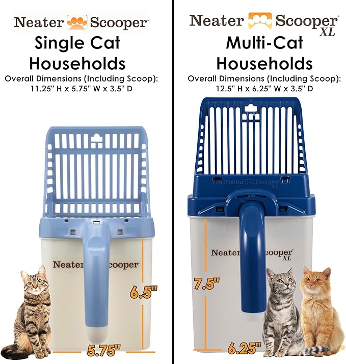 Neater Pet Brands Neater Scooper XL Cat Litter Scoop, 15 Refill Bags – Extra-Large Capacity Mess-Free Cat Litter Scooper with Bag for Large &amp; Multiple Cats, Spill-Proof Litter Box Scooper with Holder