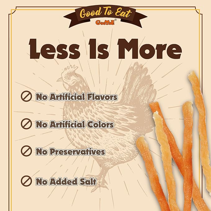 Gootoe Soft Chicken Sticks 1 lb, All Natural, Grain-Free, High-Protein, Healthy &amp; Easily Digestible, Soft Texture, Resealable
