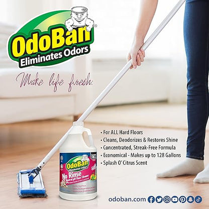 OdoBan Pet Solutions No Rinse Neutral pH Floor Cleaner Concentrate, Made in the USA, Splash O&