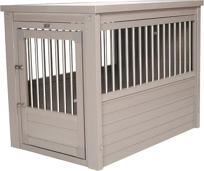 New Age Pet ECOFLEX Dog Crate End Table - Furniture-Style Pet Crate for Crate Trained Dogs - Stainless Steel Tubing &amp; a Latched Closure - 10 Year Manufacturer&