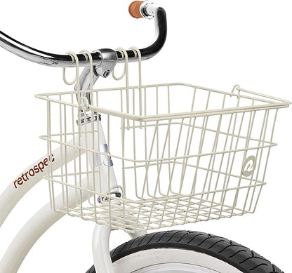 Retrospec Apollo-Lite Lift-Off Bike Basket - Detachable Steel Handlebar Basket with Carrying Handle for Commuting, Shopping &amp; Beach Trips - 14.5in x 9.5in Weather-Resistant Biking Gear