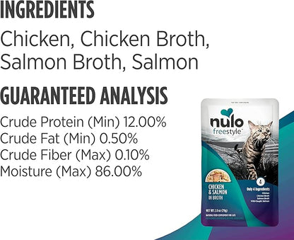Nulo Freestyle Cat &amp; Kitten Wet Cat Food Pouch, Premium All Natural Grain-Free Soft Cat Food Topper with Amino Acids for Heart Health and High Animal-Based Protein