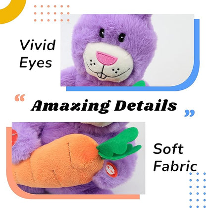 Hopearl Talking Singing Bunny Repeats What You Say Rabbit Musical Shaking Head Electric Interactive Animated Toy Speaking Plush Buddy Gifts for Toddlers, Purple, 15&