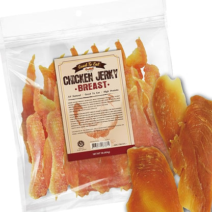 Gootoe Chicken Breast Jerky Dog Treats 1 lb, All Natural, Grain-Free, High-Protein, Low Fat, Healthy &amp; Easily Digestible