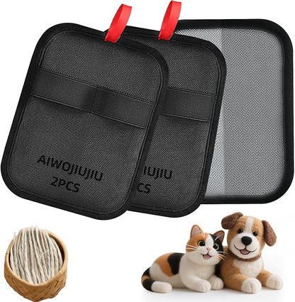 Pet Hair Removal Glove – Upgraded Electrostatic Pet Hair Remover Gloves for Cats &amp; Dogs (Black, L)