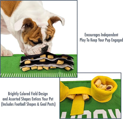NFL Kansas City Chiefs Dog Snuffle Mat – Interactive Pet Slow Feeder, Football Field Design Food Puzzle Toy for Dogs &amp; Cats, Foraging Activity Mat for Smarter Feeding