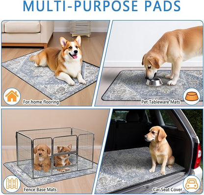 Washable Pee Pads for Dogs 2 Pack, Absorbent Reusable Puppy Pads Waterproof, Leakproof &amp; Non-Slip Whelping Pad, Potty Training Pads for Dogs Playpen Mat 24x36