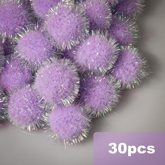 VAPKER 30 Pcs Cat Ball Toys Sparkle Balls Extra Large 2 Inch Cat&