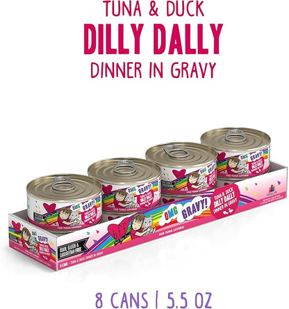 Weruva B.F.F. OMG - Best Feline Friend Oh My Gravy!, Tuna &amp; Duck Dilly Dally with Tuna &amp; Duck, 5.5oz Can (Pack of 8)