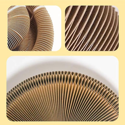 Kitty Curlz Cat Scratching Board, Magic Organ Cat Toy, Made of Recyclable Corrugated Cardboard, Scratch-Resistant and Abrasion-Resistant, Foldable for Indoor