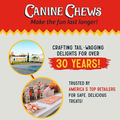 Canine Chews 10-11" Dental Coated Jumbo Rawhide Retriever Rolls (8 Pack) - Breath Freshening &amp; Long Lasting Dental Chews for Dogs Large Size - Teeth Cleaning Dog Treats for Aggressive Chewers