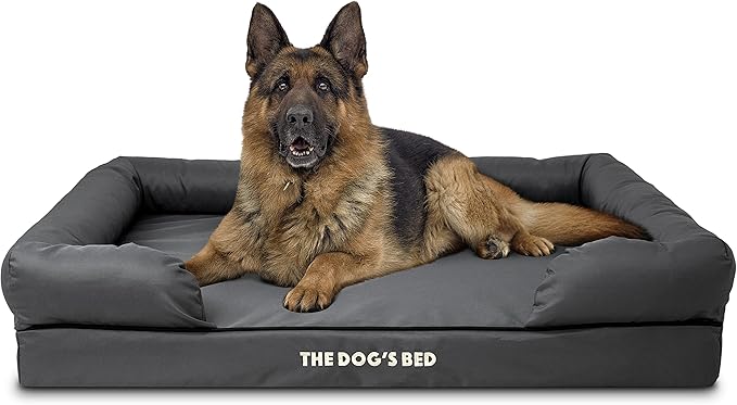 The Dog’s Bed XL Grey 43.5x34, Memory Foam, Pain Relief: Arthritis, Hip &amp; Elbow Dysplasia, Post Surgery, Lameness, Supportive, Calming, Waterproof Washable Cover, Veterinary Approved