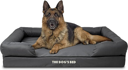 The Dog’s Bed XL Grey 43.5x34, Memory Foam, Pain Relief: Arthritis, Hip &amp; Elbow Dysplasia, Post Surgery, Lameness, Supportive, Calming, Waterproof Washable Cover, Veterinary Approved