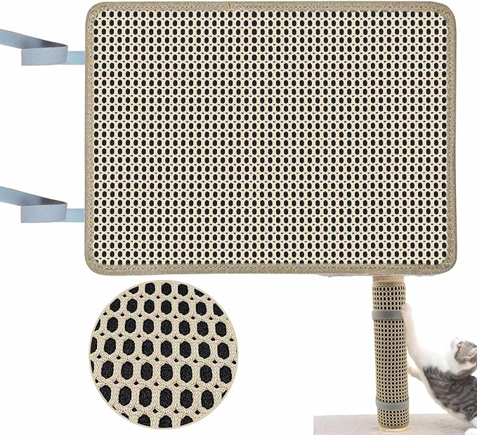 Cat Nail File Scratcher Wrapped Around a Scratching Post, Scratch Pad with 80 Aluminum Oxide Grit, Helps Trim Cat&