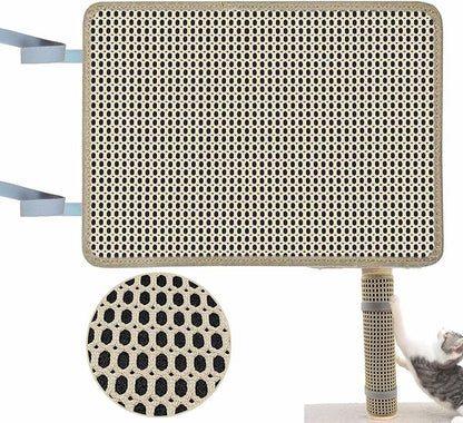 Cat Nail File Scratcher Wrapped Around a Scratching Post, Scratch Pad with 80 Aluminum Oxide Grit, Helps Trim Cat&