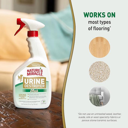 Nature’s Miracle Urine Destroyer Plus Dog, 32 Ounces, Enzymatic Formula, Ready-to-Use