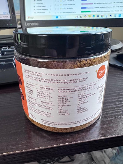 kin+kind Organic Fiber for Dogs&amp;Cats - Pumpkin Boost for Healthy Poops - Digestive Health - Flax Seed, Ginger, Turmeric and Coconut - Made in USA - 4 oz (Medium)