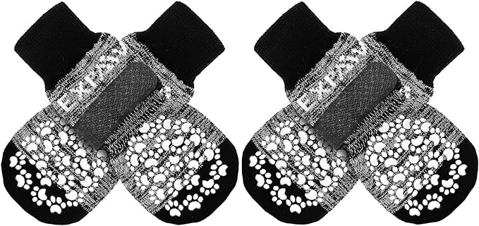 EXPAWLORER Anti Slip Dog Socks to Prevent Licking Paws, Dog Shoes for Hot Pavement, Dog Booties for Small Medium Large Senior Dogs, Traction Control Dog Boots &amp; Paw Protectors for Hardwood Floors