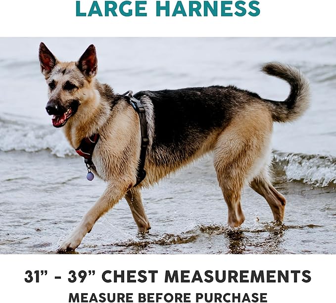 Embark Adventure Dog Harness, Reflective Trim No Pull Dog Harness for Large Dogs - Military Grade Nylon, Front Clip with Gel Lined Handle. Soft &amp; Padded Puppy