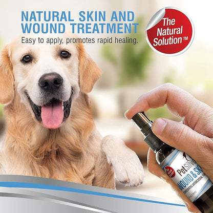 PetSilver Wound &amp; Skin Spray - Dog Wound Spray, Hot Spot, Allergy Relief for Dogs, Itch Spray for Cats - Natural Skin Soother - Chelated Silver, Superior to Colloidal Silver - Made in USA - 4 fl oz